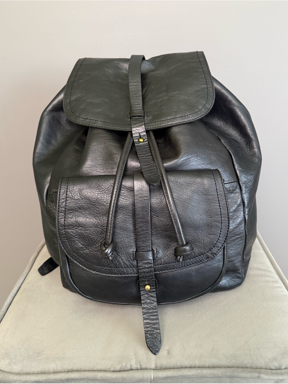 Madewell The Transport Rucksack Black Leather Bag